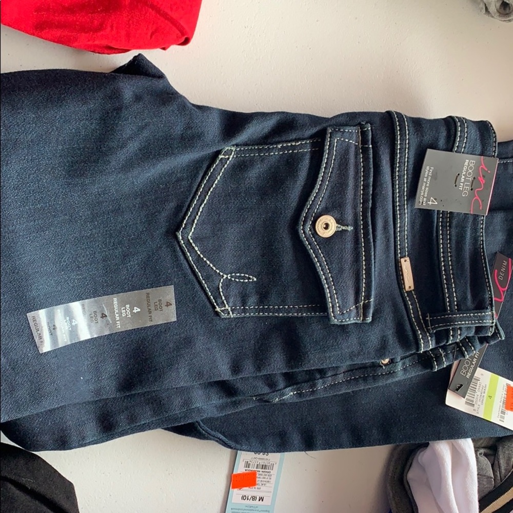 inc boot leg reg fit denim jean size 4